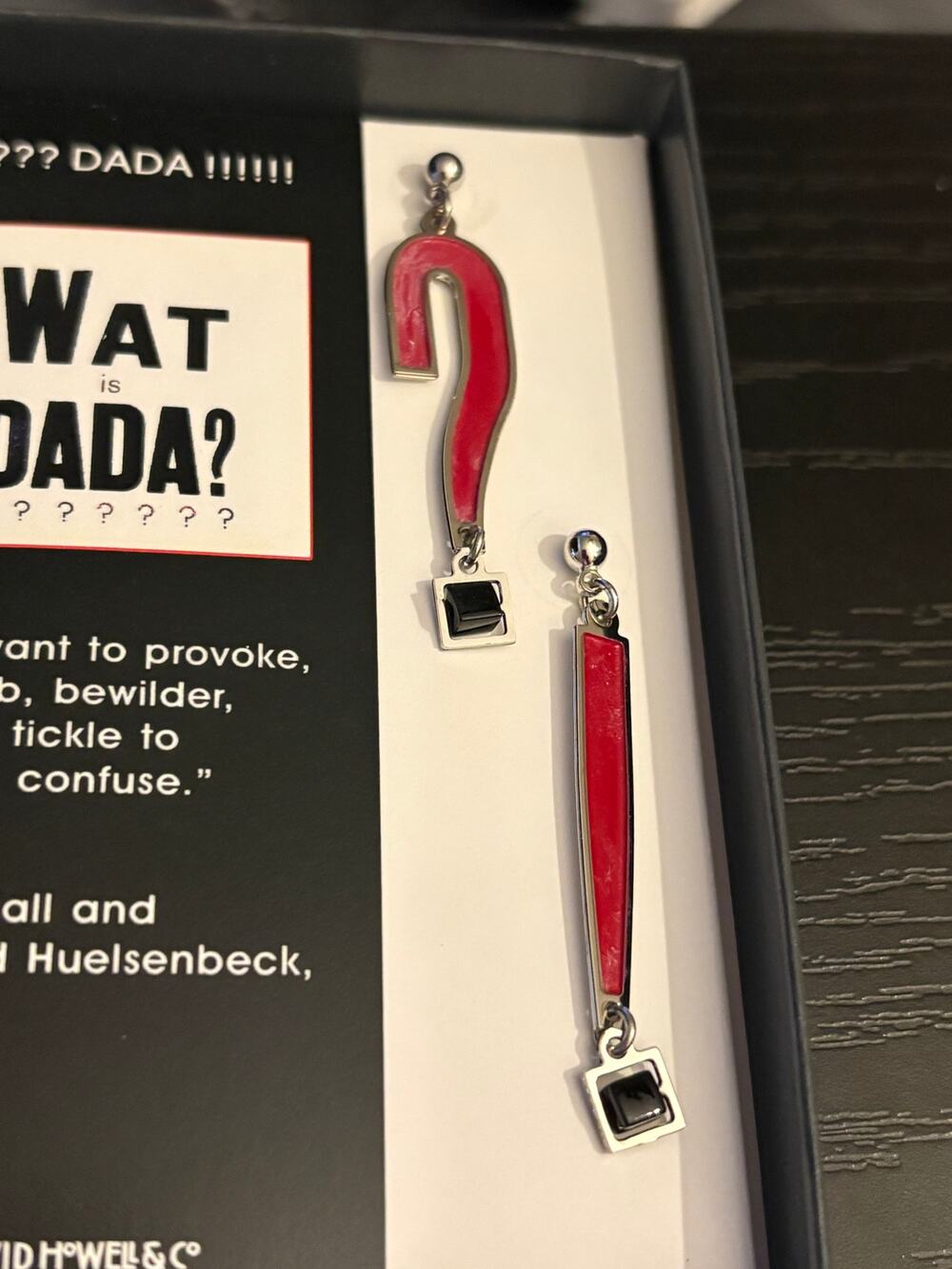 David Howell & Co Dada Earrings, Question Mark Exclamation Point